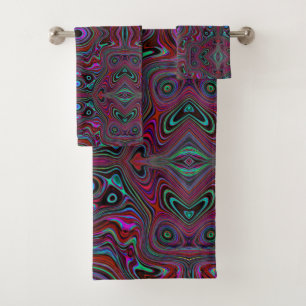 Trippy Seafoam Green et Magenta Motif Abstrait