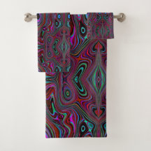Trippy Seafoam Green und Magenta Abstraktes Muster