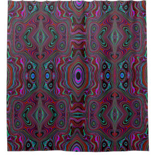 Trippy Seafoam Green und Magenta Abstraktes Muster Duschvorhang