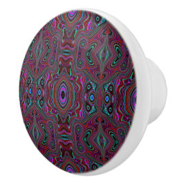Trippy Seafoam Green und Magenta Abstraktes Muster Keramikknauf