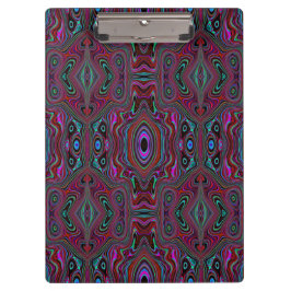 Trippy Seafoam Green und Magenta Abstraktes Muster Klemmbrett