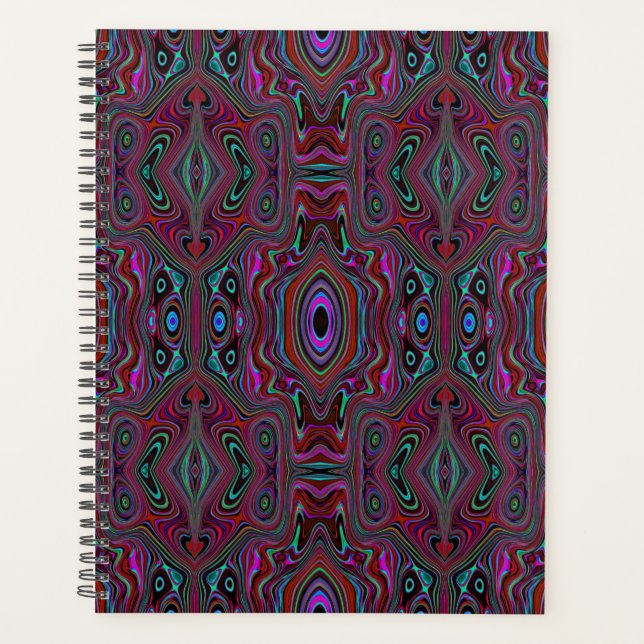 Trippy Seafoam Green und Magenta Abstraktes Muster Planer (Vorderseite)