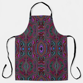 Trippy Seafoam Green und Magenta Abstraktes Muster Schürze