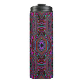Trippy Seafoam Green und Magenta Abstraktes Muster Thermosbecher
