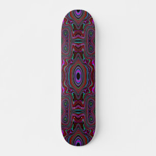 Trippy-Seegrasgrün und Magenta abstraktes Muster Skateboard