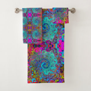Trippy Sky Blue Abstrait Retro Liquid Swirl