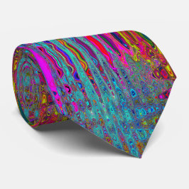 Trippy Sky Blue Abstrakt Retro AtomWaves Krawatte