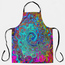 Trippy Sky Blue Abstrakt Retro Liquid Swirl