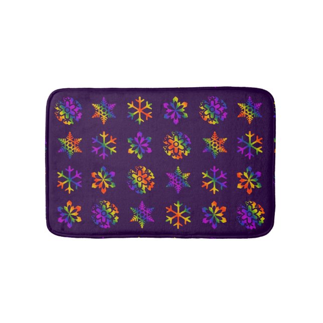 Trippy Snowflakes Badematte (Vorderseite)