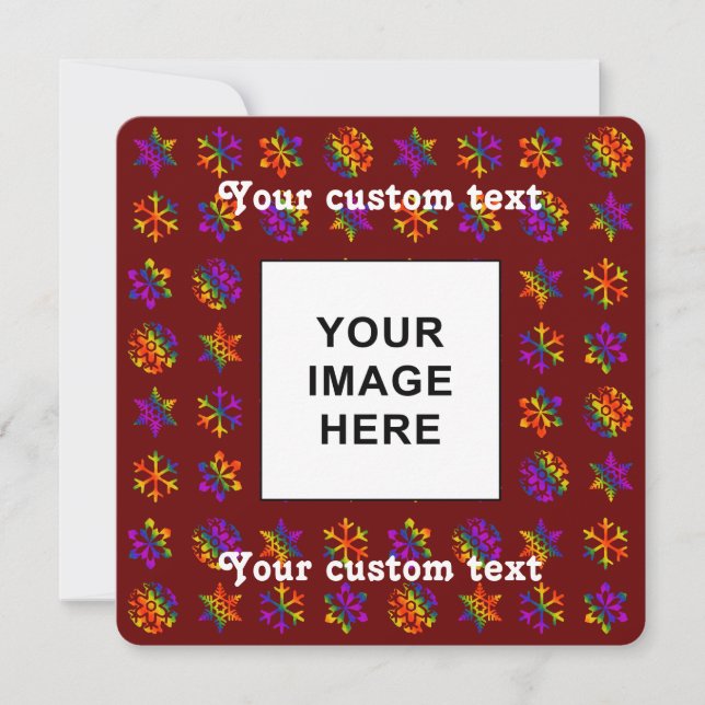 Trippy Snowflakes Feiertagskarte (Vorderseite)