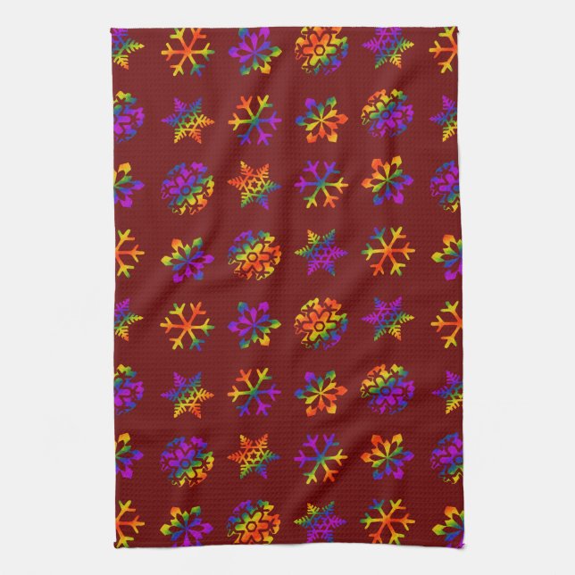 Trippy Snowflakes Handtuch (Vertikal)