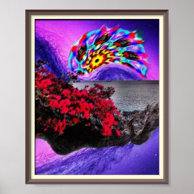 Trippy Space Floating Island Poster (Vorne)