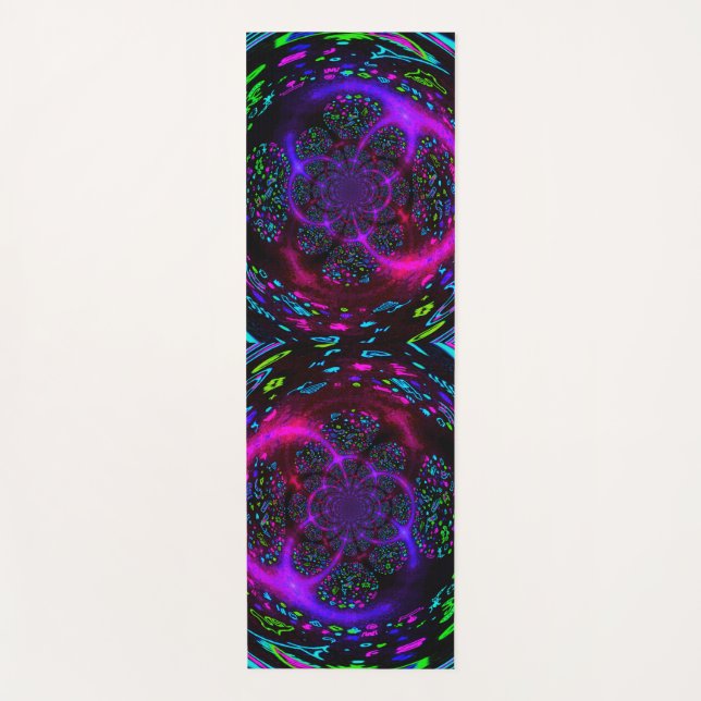Trippy Spiral Neon Yogamatte (Vorderseite)