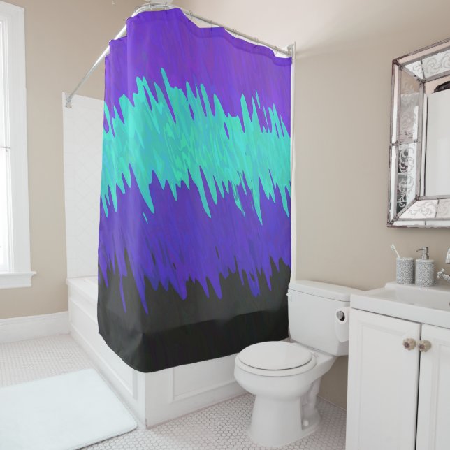 Trippy-Squiggg-Abstrakt-Alexigender-Pride-Flag Duschvorhang (Beispiel)