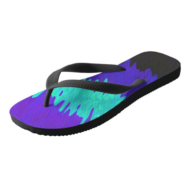 Trippy-Squiggg-Abstrakt-Alexigender-Pride-Flag Flip Flops (Schrägansicht)