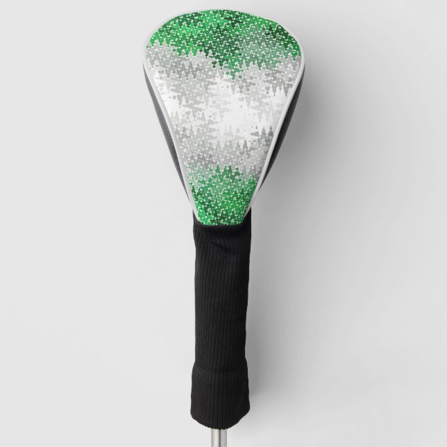 Trippy Squiggg Abstrakt Grayromantic Pride Flag Golf Headcover (Vorderseite)