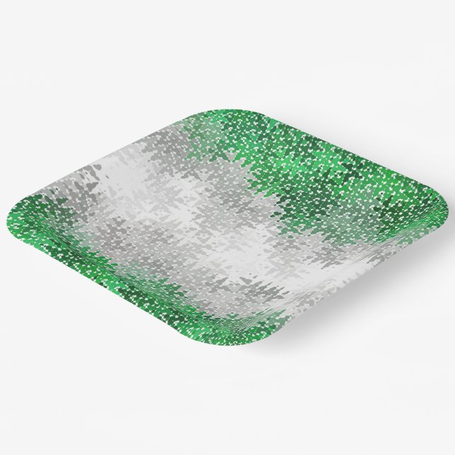 Trippy Squiggg Abstrakt Grayromantic Pride Flag Pappteller (Gewinkelt)