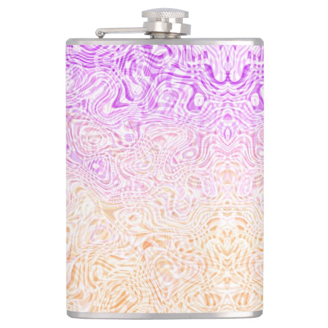 Trippy Squiggly Boho Abstrakt Trixic Prix Flag Flachmann (Vorderseite)