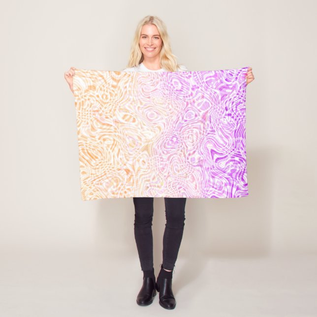 Trippy Squiggly Boho Abstrakt Trixic Prix Flag Fleecedecke (Beispiel)