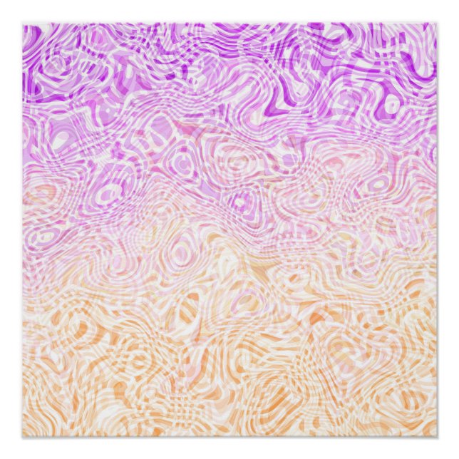 Trippy Squiggly Boho Abstrakt Trixic Prix Flag Poster (Vorderseite)