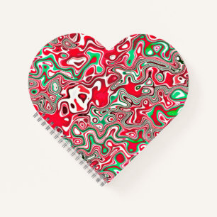 Trippy Squiggly Funky Maximalist Weihnachtsstreife Notizbuch
