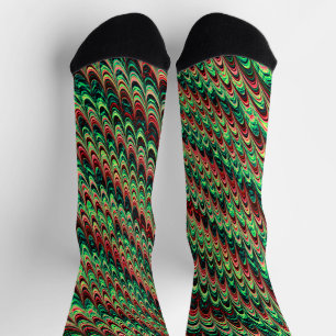 Trippy Squiggly Ripply Bohemisches Funky Fraktal A Socken
