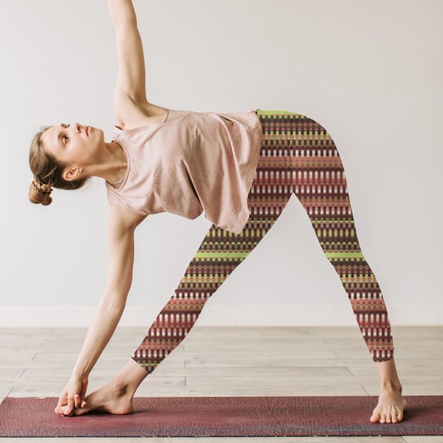 Trippy Stripes Earthy Colors Cool Psychedelic Leggings (Von Creator hochgeladen)