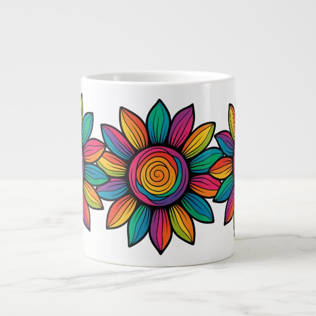 Trippy Sunflower Jumbo-Tasse (Vorderseite)