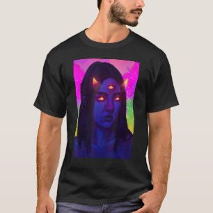 Trippy Surreal Girl Acidwave Egirl Ästhetische Obe T-Shirt