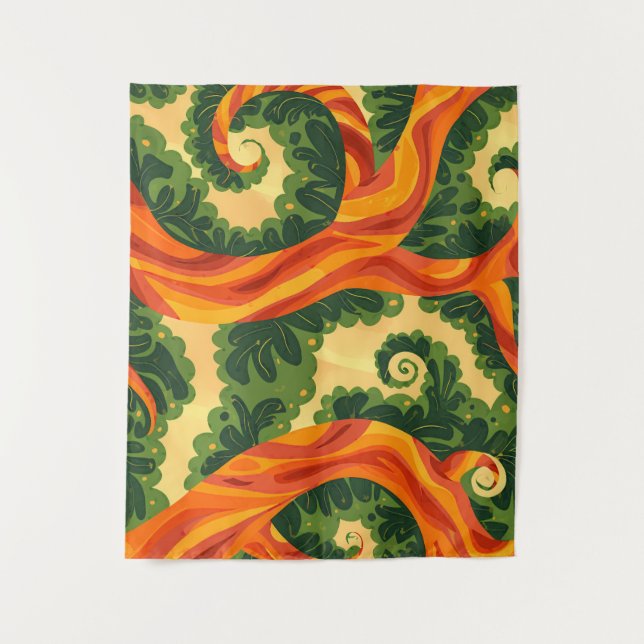 Trippy Tapestry - Psychedelic Nature Wall Art Wandteppich (Vorderseite)