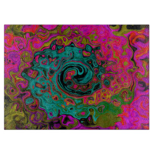 Trippy Türkis Abstrakt Retro Flüssigkeitswirbel Schneidebrett