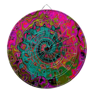Trippy-Türkis-Abstrakt Retro-Liquid-Swirl Dartscheibe