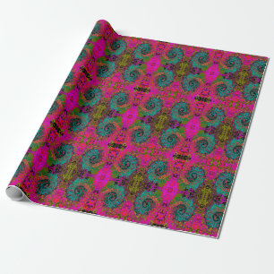 Trippy-Türkis-Abstrakt Retro-Liquid-Swirl Geschenkpapier