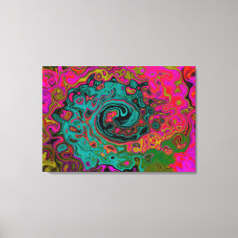 Trippy-Türkis-Abstrakt Retro-Liquid-Swirl Leinwanddruck