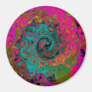 Trippy-Türkis-Abstrakt Retro-Liquid-Swirl Magnet