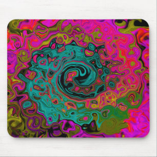 Trippy-Türkis-Abstrakt Retro-Liquid-Swirl Mousepad