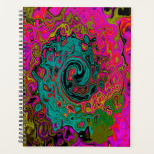 Trippy-Türkis-Abstrakt Retro-Liquid-Swirl Planer