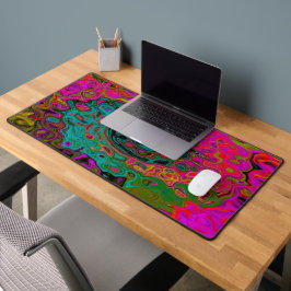 Trippy-Türkis-Abstrakt Retro-Liquid-Swirl Schreibtischunterlage
