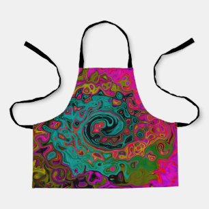 Trippy-Türkis-Abstrakt Retro-Liquid-Swirl Schürze