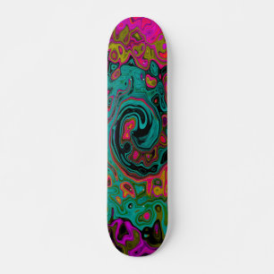 Trippy-Türkis-Abstrakt Retro-Liquid-Swirl Skateboard