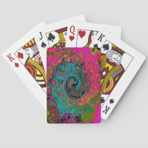 Trippy-Türkis-Abstrakt Retro-Liquid-Swirl Spielkarten
