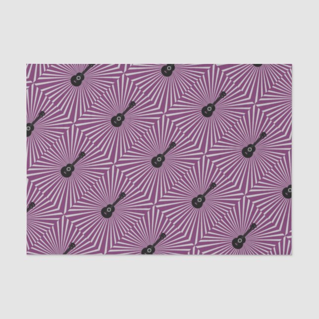 Trippy Ukulele Print Tissue Paper Lila Seidenpapier (Vorderseite)