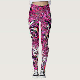 Trippy Vibranding Psychedelic Funky Fraktal Art Leggings