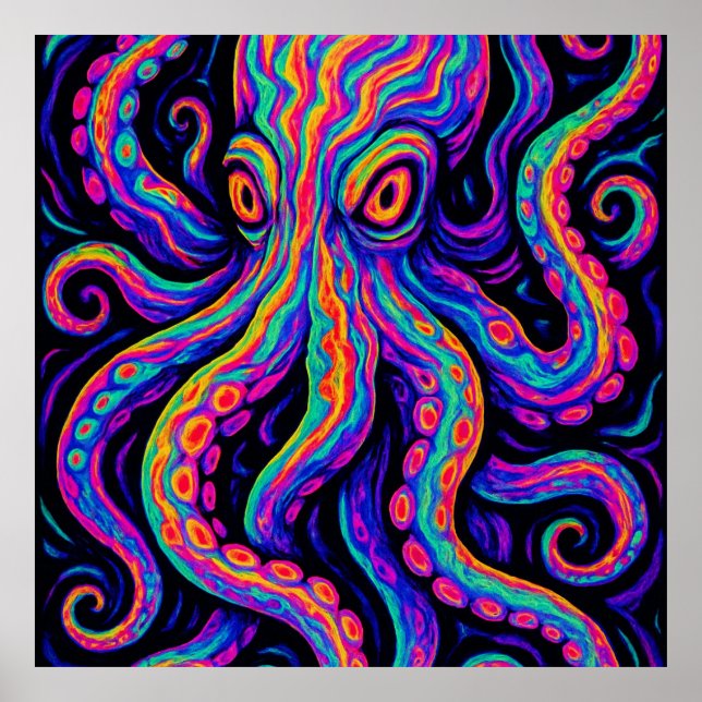 Trippy Vibranus Octopus Poster (Vorne)