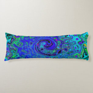 Trippy Violet Blue Abstrakt Retro Liquid Swirl Seitenschläferkissen