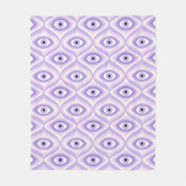 Trippy Weird Eye Pattern - Pastell Lila und rosa Fleecedecke