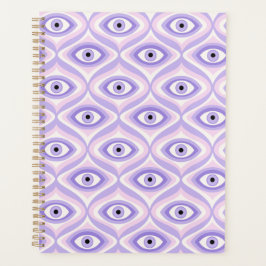 Trippy Weird Eye Pattern - Pastell Lila und rosa Planer