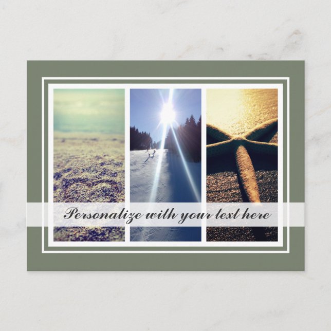 Triptych 3 photo collage modèle Carte postale vaca (Devant)