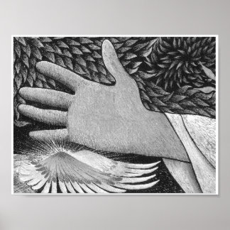 Triptych Accueillant Christ 8.5X11 B/W Poster