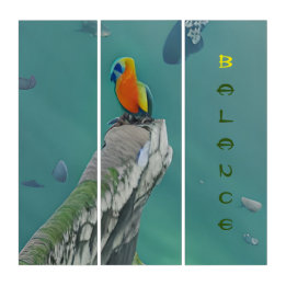 Triptych Balance! Sea Parrot & Fish Wall Set Triptychon